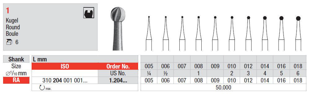 Edenta Rosenbor stål RA 006 22mm 