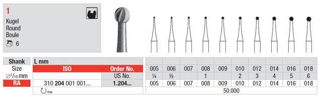 Edenta rosenbor stål RA 012 22mm  