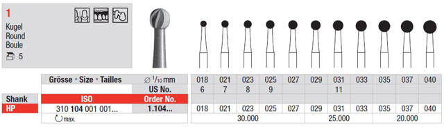 Edenta rosenbor stål HP 021 44mm 