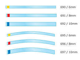 Plaststrips buede 10mm blå ende 697
