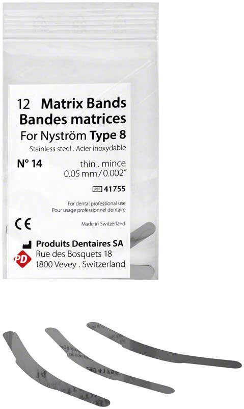 Nystrøm matricer præmolar u.buer 0,05mm nr 14