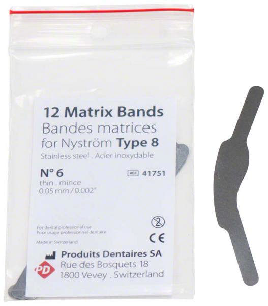 Nystrøm matricer molar 1 bue 0,05mm nr 6