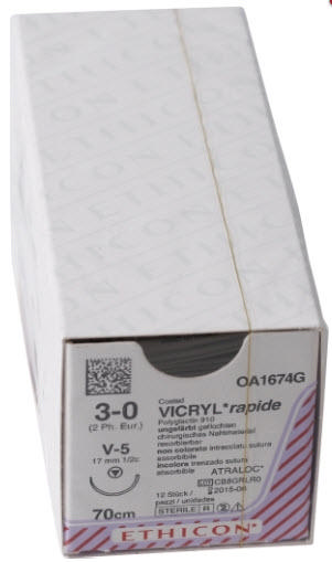 Ethicon vicryl sutur OA1674G  V-5/3-0 rød