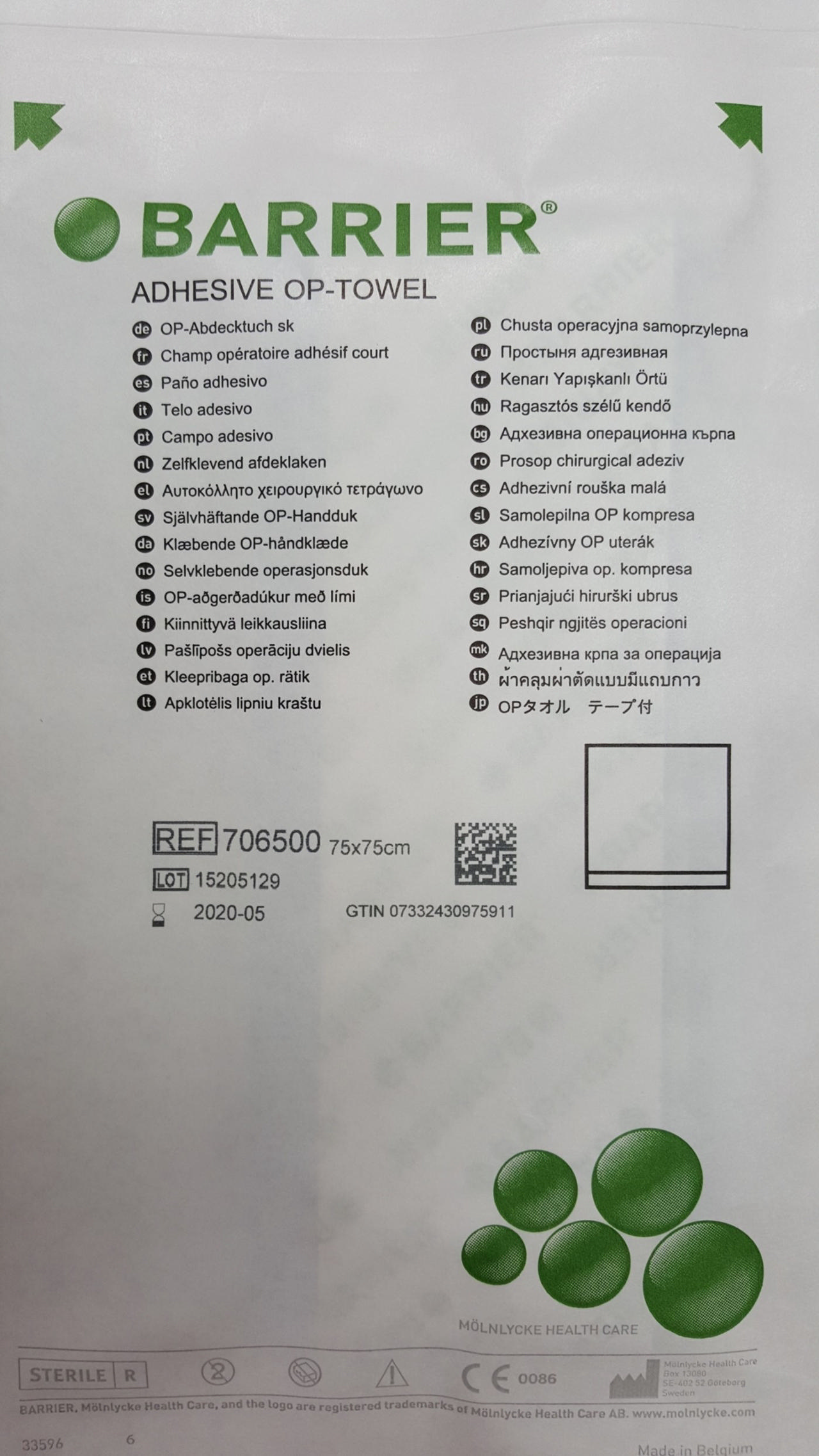 Barrier afdækningsstykker 75x75cm m/klæb 706500