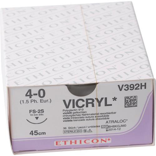 Ethicon vicryl sutur  V392H FS-2S/4-0 