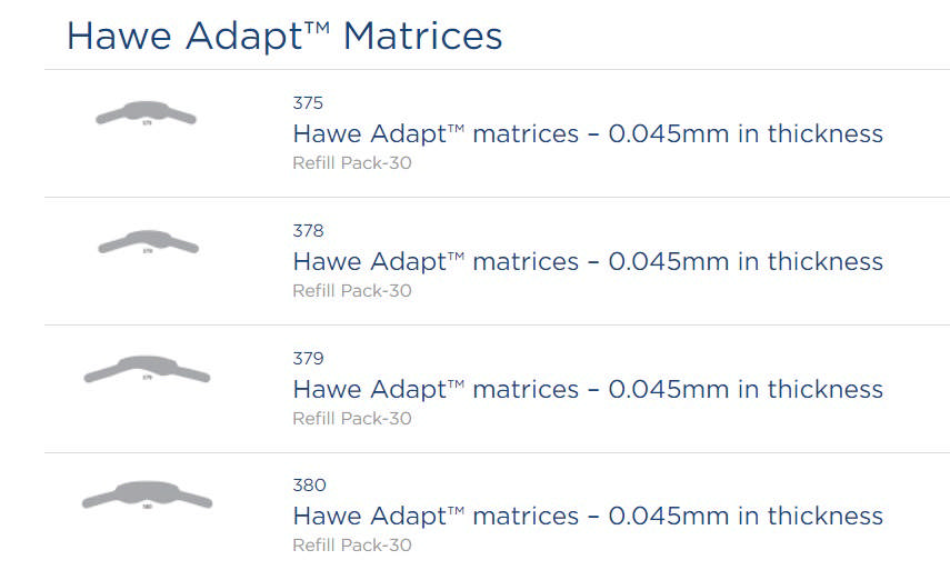 Hawe matricer molar 1 bue 0,045mm 379
