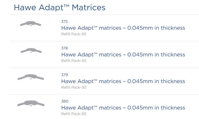 Hawe matricer molar 2 buer 0,045mm 380