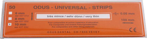 Odus universal plaststrips PD rette 10mm 43703d