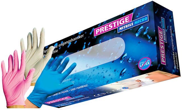 Prestige Nitrile Micro handsker hvid Srt. XL