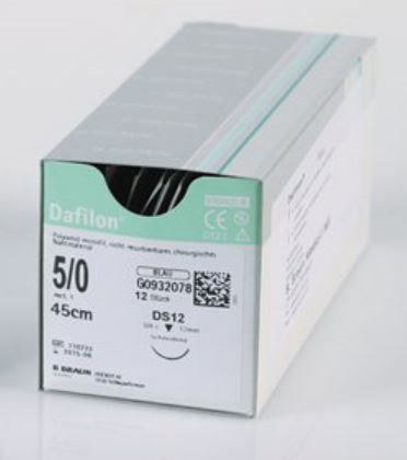 Braun supramid sutur DS12/5-0 sort 248668