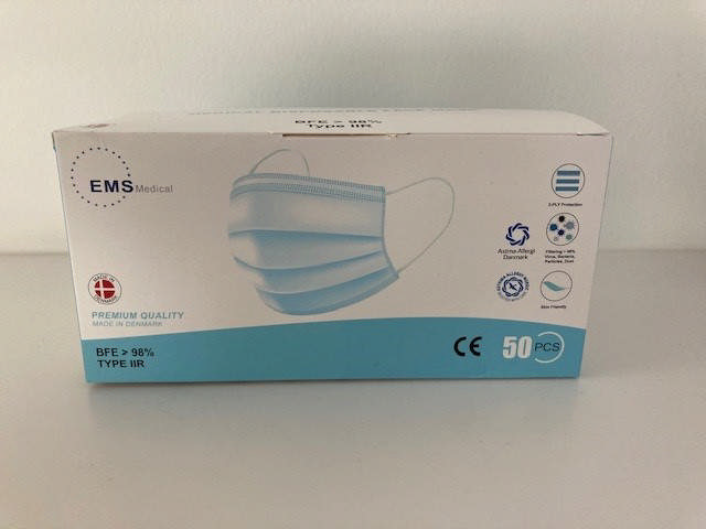 Dansk mundbind Zephyr m/elastik type IIR hvide