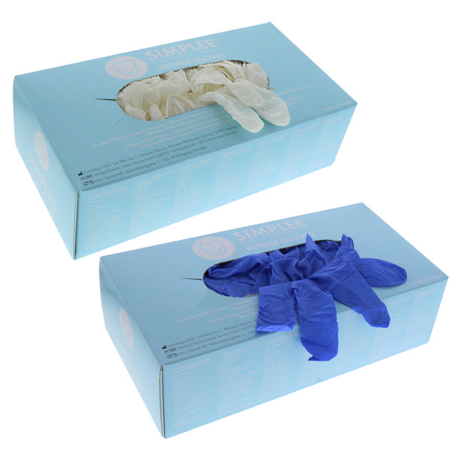 Simplee nitril handske hvid str. L 10 x 200stk