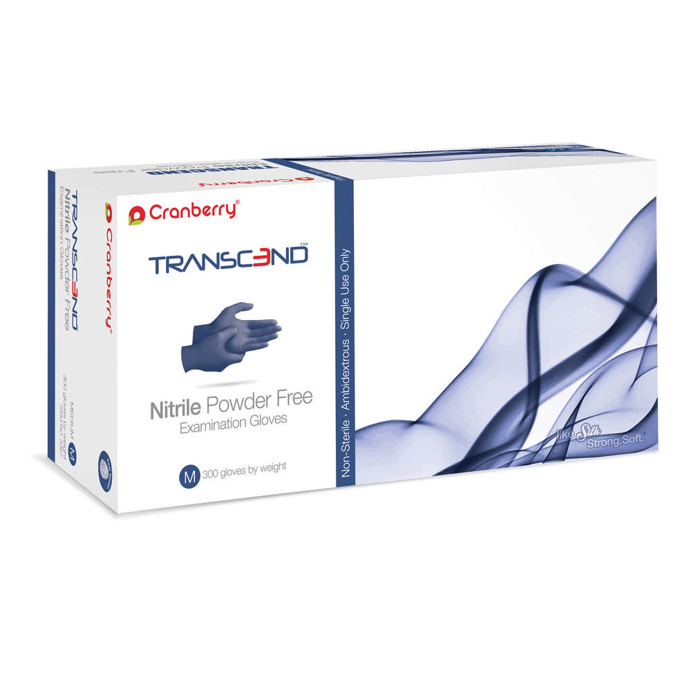 CB Transcend nitril handske Acc.fri blå str. S  300stk.