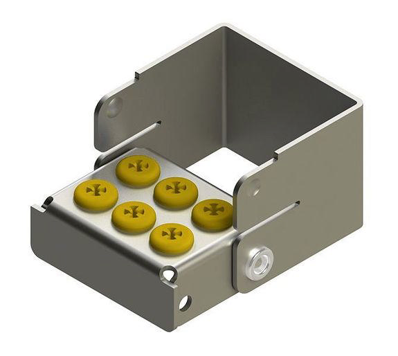 Nichrominox Plug In borstander til 6 bor gul 