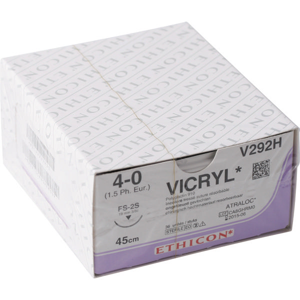 Ethicon vicryl sutur V292H FS-2S/4-0 natur