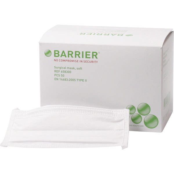 Mølnlycke mundbind II 6583 m/bindebånd hvid 658300-02