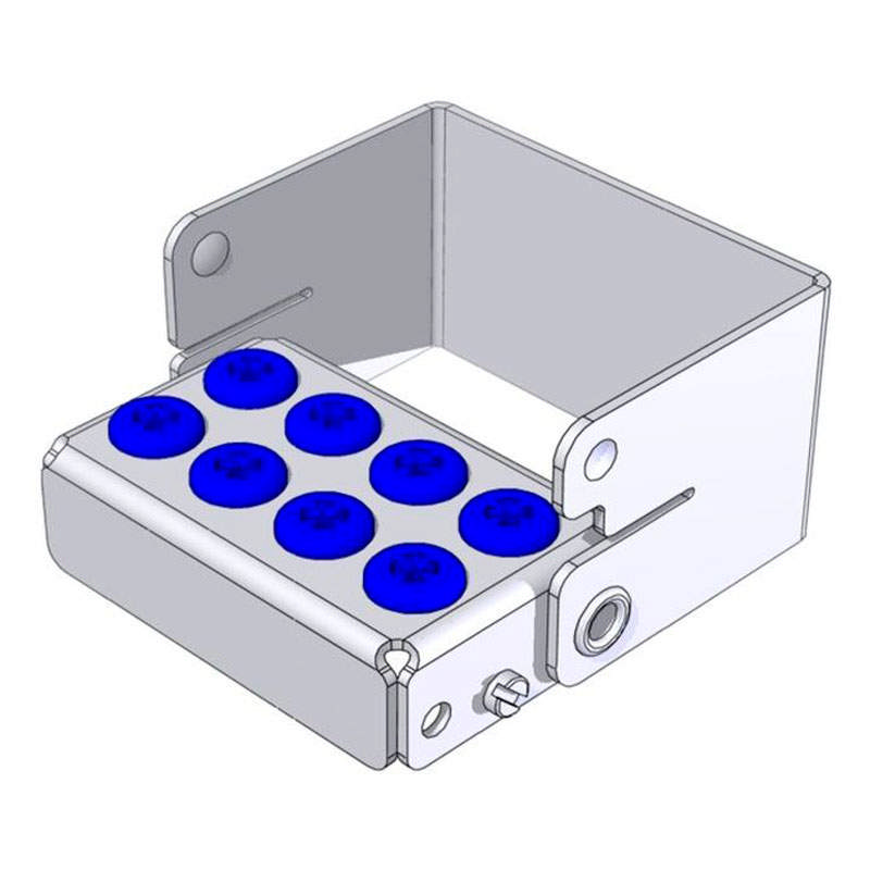Nichrominox Plug In borstander til 8 bor blå