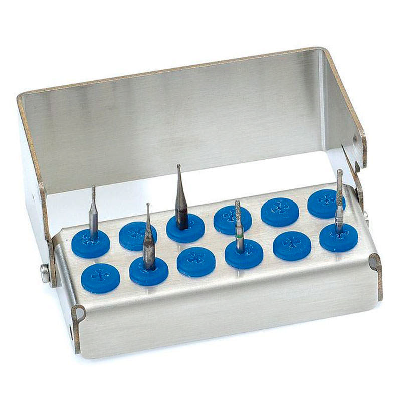 Nichrominox Plug In borstander til 12 bor blå