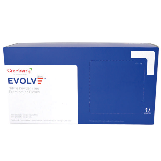 CB Evolve nitril handske blå str. M  300stk.