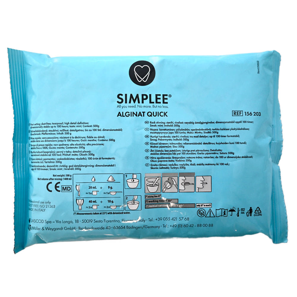 Simplee alginat Quick blå 20 x 500g  156202