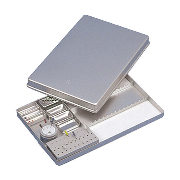 Aluminium endo kassette m/tilbehør grå  28 x 18cm