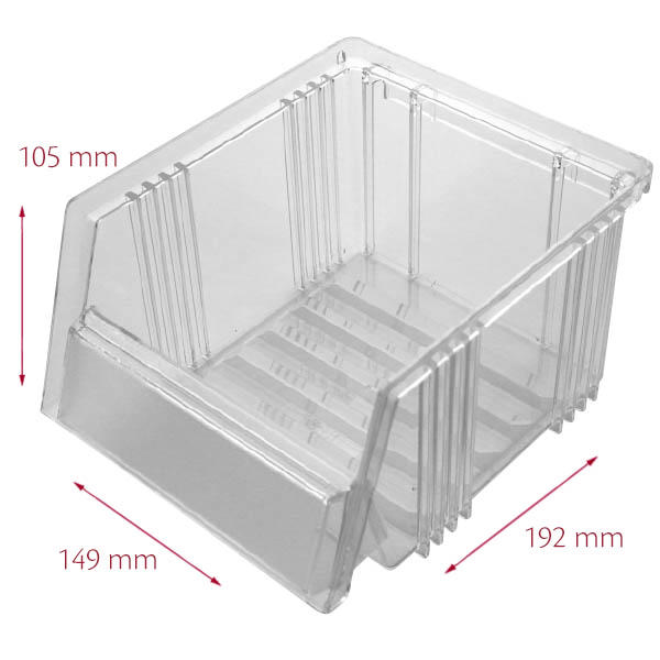 Hurtigkøb kasse 2Å 149 x 192 x 105 mm, klar, åben front