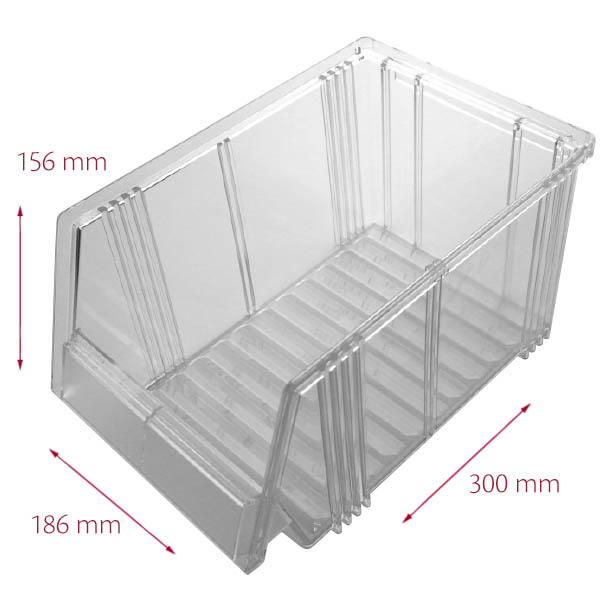 Hurtigkøb kasse 4Å 186 x 300 x 156 mm, klar, åben front
