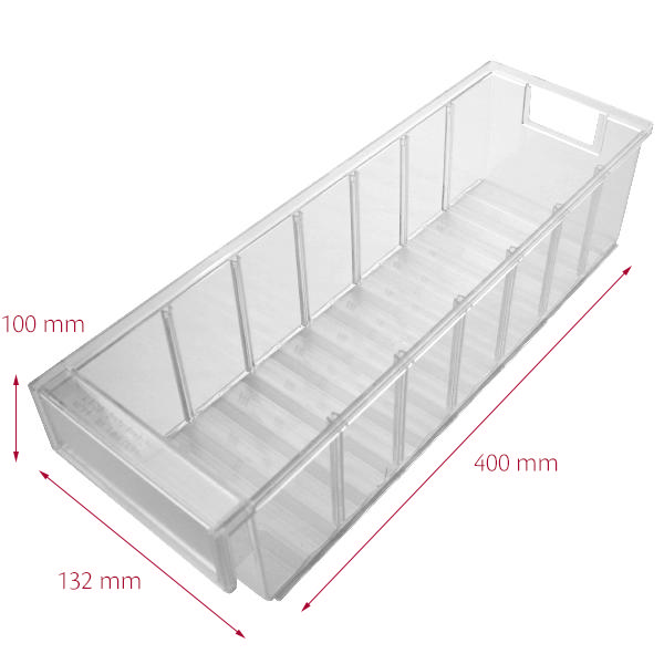 Hurtigkøb kasse 5 132 x 400 x 100 mm, klar, lukket front