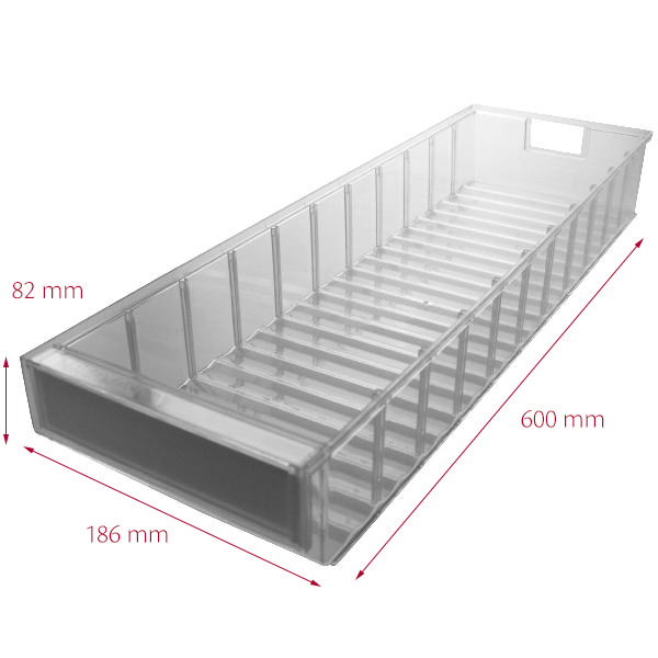 Hurtigkøb kasse 9 186 x 600 x 82 mm, klar, lukket front