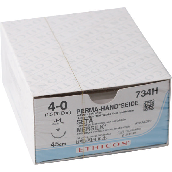 Ethicon silke sutur 734H J-1/4-0 sort 