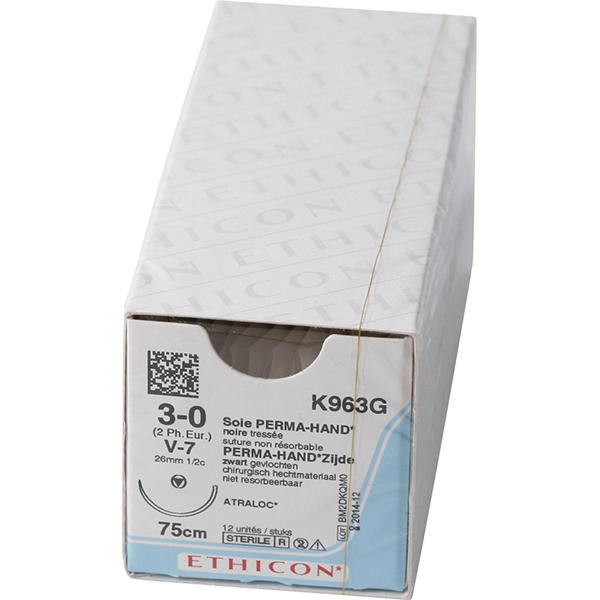 Ethicon silke sutur K963G V-7/3-0 blå
