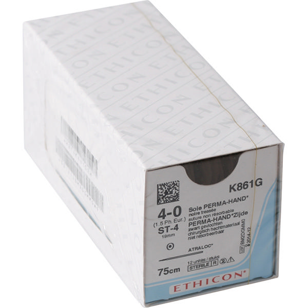 Ethicon silke sutur K861H ST-4 /4-0 sort