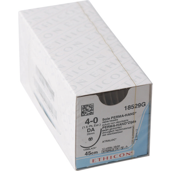 Ethicon silke sutur 18529G  DA/ 4-0 sort